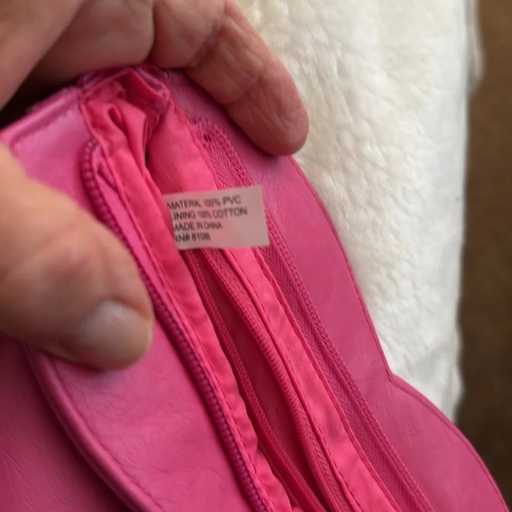 Bold Pink Clutch Wristlet with Structured Design - Picture 10 of 10